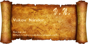 Vukov Nándor névjegykártya